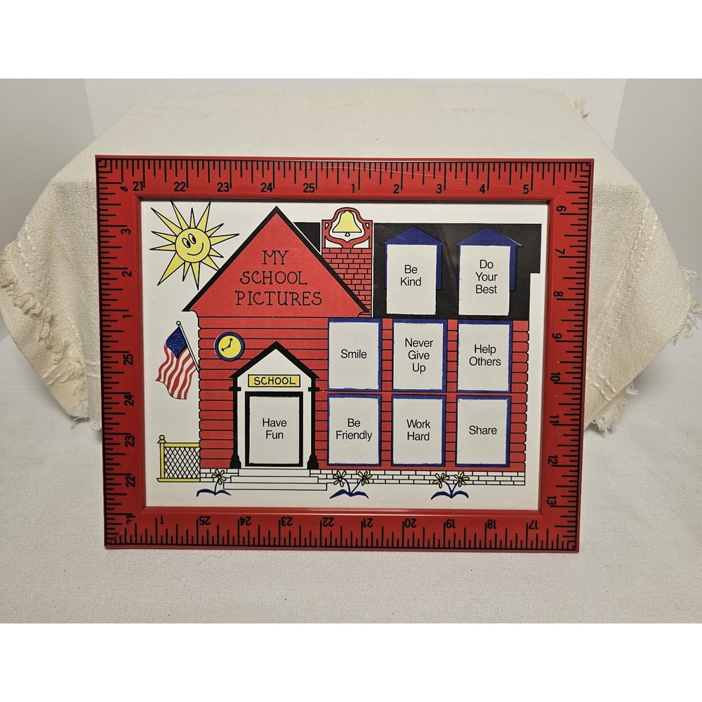 School House Picture Frame Red Ruler Design 8x10